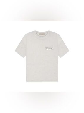 Essentials White Crewneck Tee with Black Logo